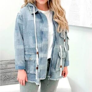 Brand new POL size, large floral, patchwork, jacket, luck and money